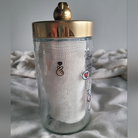 🚫SOLD🚫The Crème Shop x Hello Kitty Reusable Glass Jar w/Cotton Pads - Picture 3 of 8